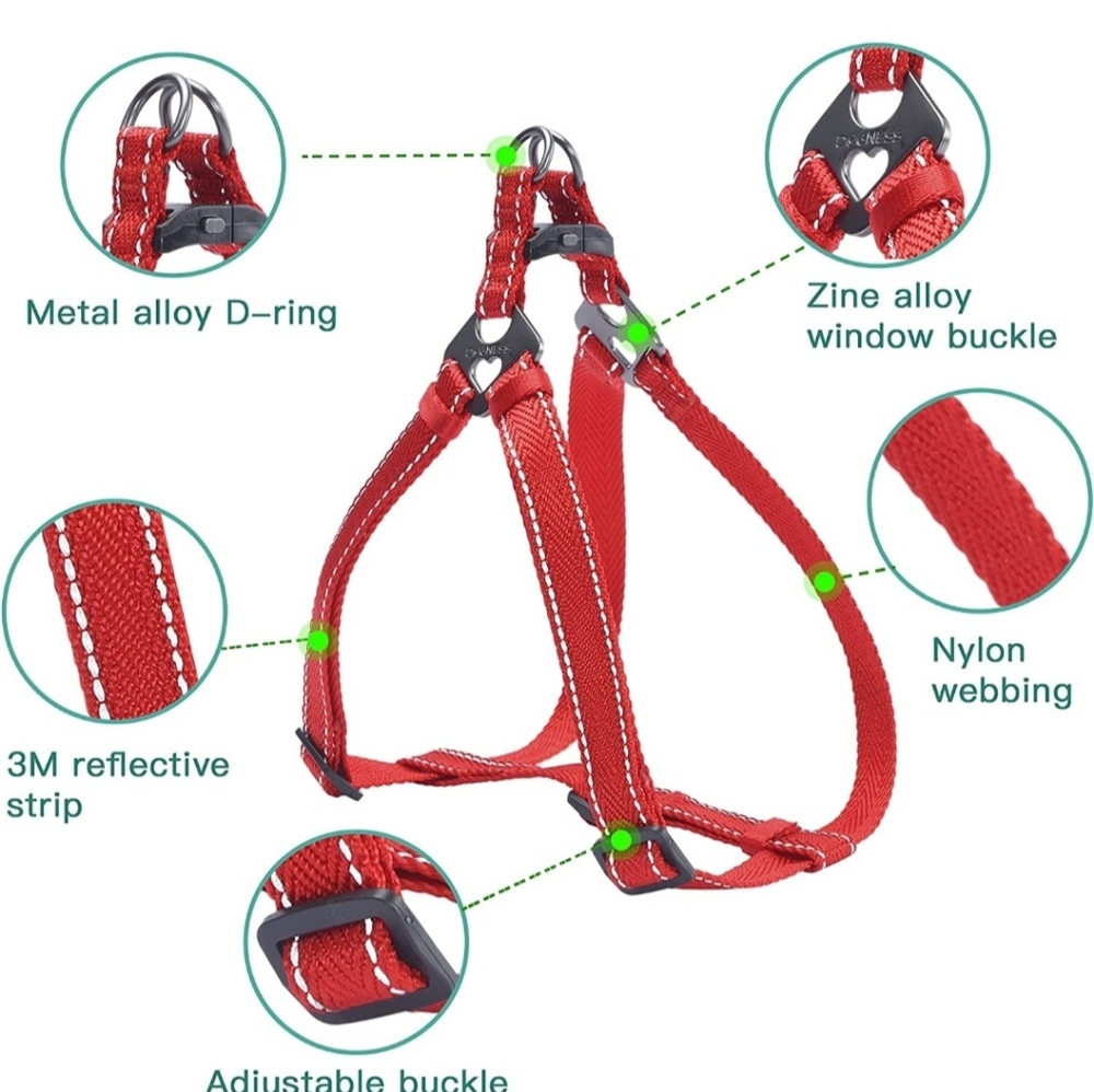DOGNESS Challenger Series Harness, Light Weight, Reflective at Low Light, size L